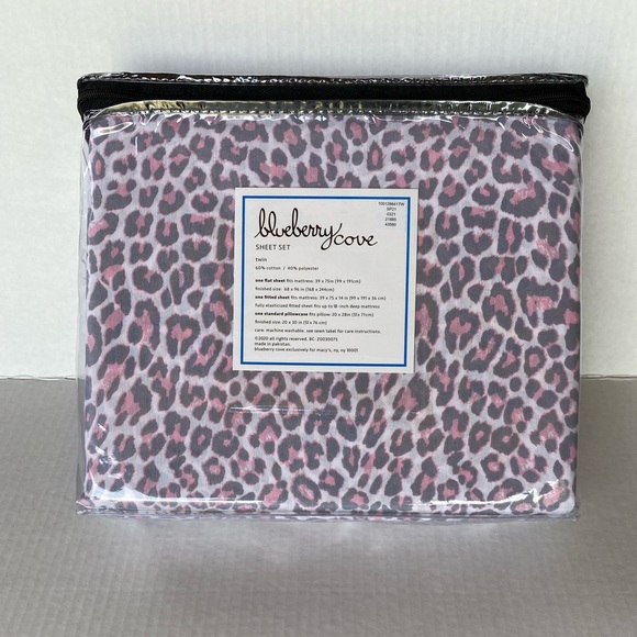 Blueberry Cove Leopard Sheet Set Sz Twin - Picture 6 of 6